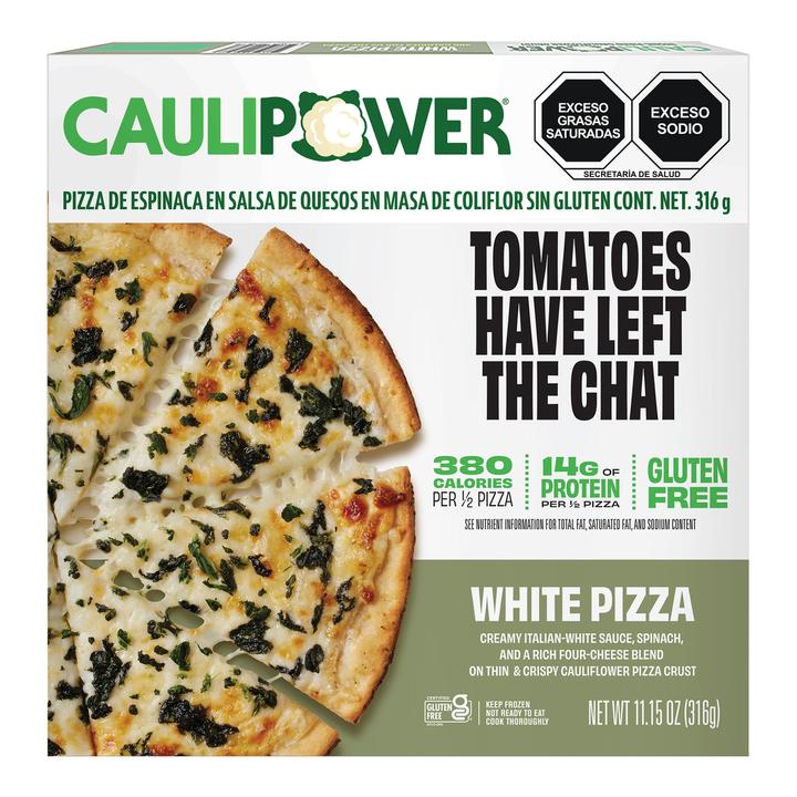 Pizza De Espinaca Salsa Blanca De Queso Con Base De Coliflor Sin Gluten Caulipower 316 G