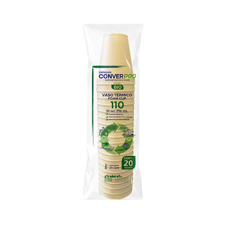 Vaso Ecológico 10 Oz Convermex 20 Pz