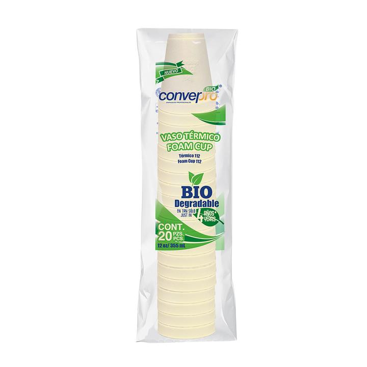 Vaso Ecológico 12 Oz Convermex 20 Pz