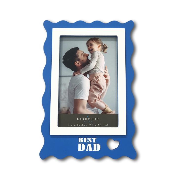 Portarretrato Decorativo Día Del Padre "Best Dad" Azul 21.5 Cm