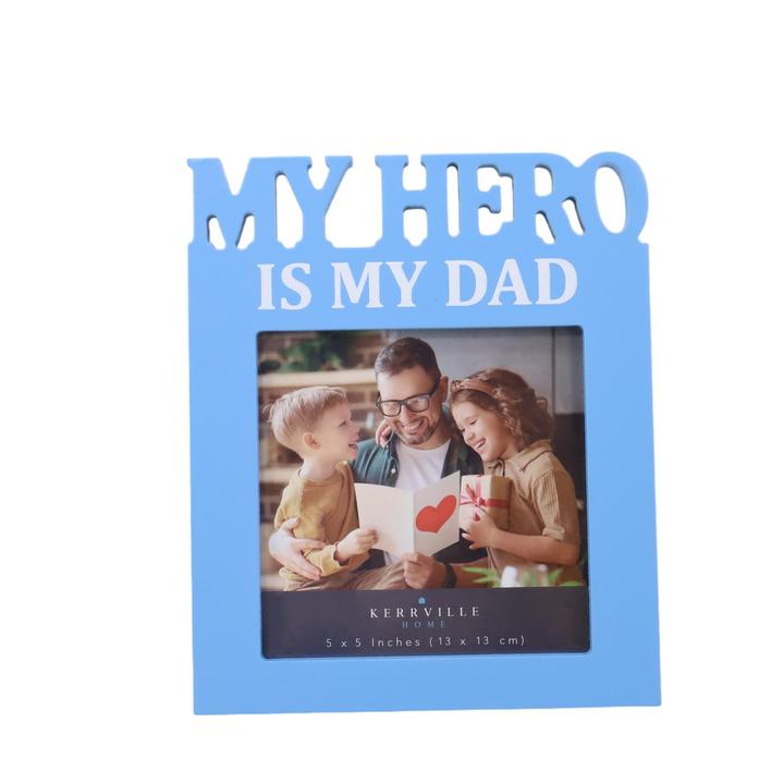 Portarretrato Decorativo Día Del Padre "My Hero Is My Dad" Azul