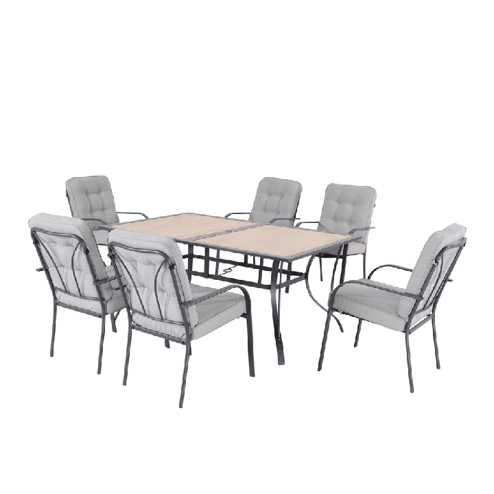 Set De Patio Outdoor Solutions Color Gris Con 7 Pz