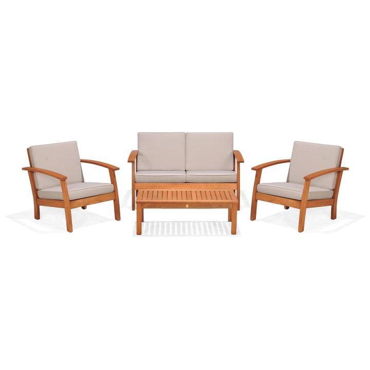 Set De Patio Kingsbury Sillones Y Mesa Color Café